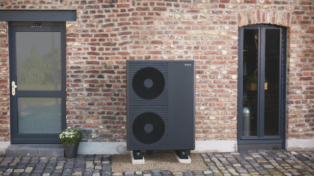 aroTHERM plus heat pump outside large home
