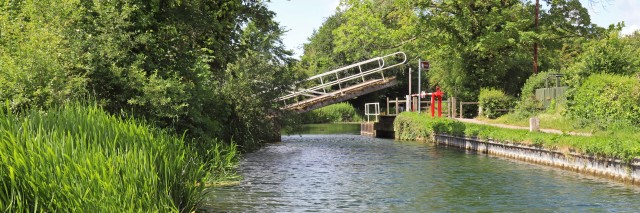 Canal with a bridge lifting up 