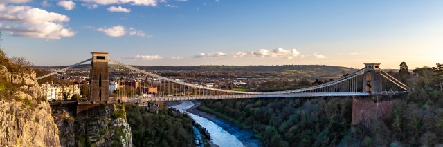 Scenic view on suspension bridge in the Bristol