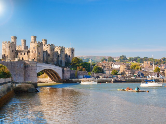 Famous Conwy Castle in Wales,