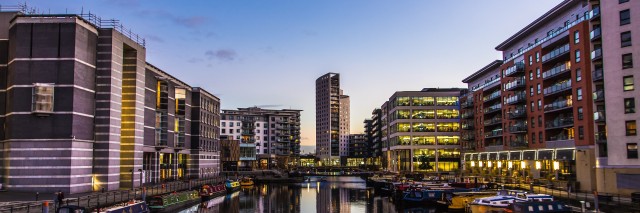 Leeds, Clarence dock at sunset