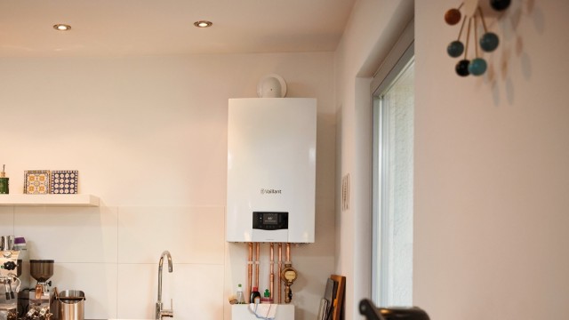 the ecoTEC plus boiler in a kitchen