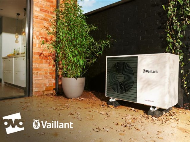 Heat pump in a garden