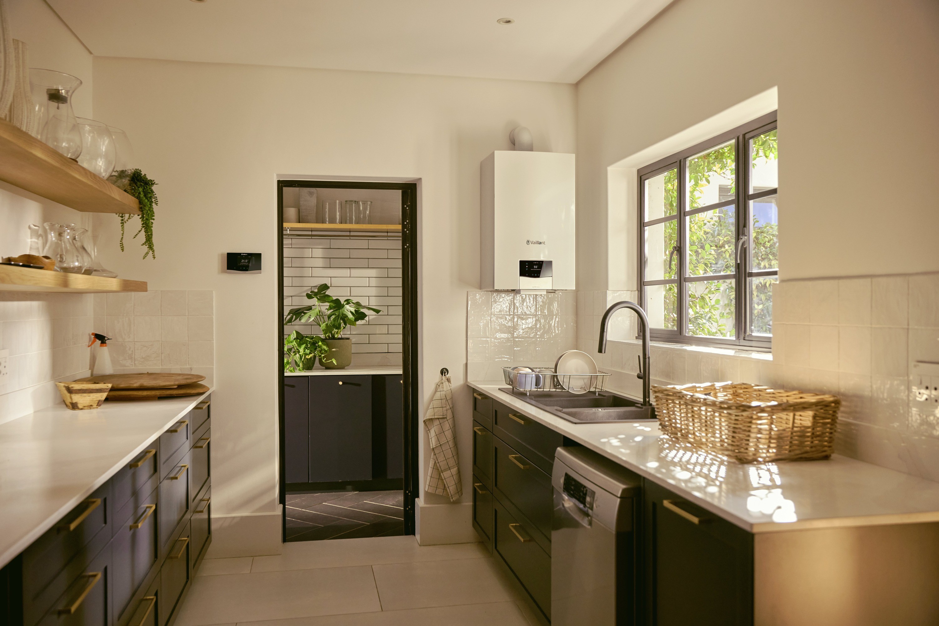 gas boiler in a kitchen