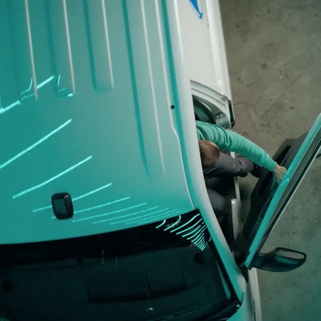 Installer looking into his toolbox