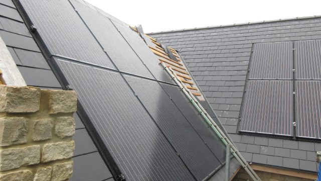 solar panels on a roof