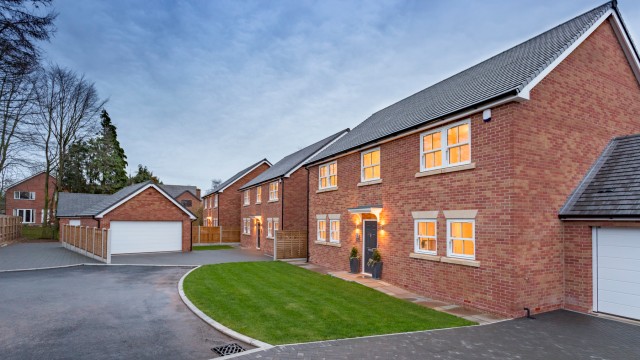 side view of a red brick house