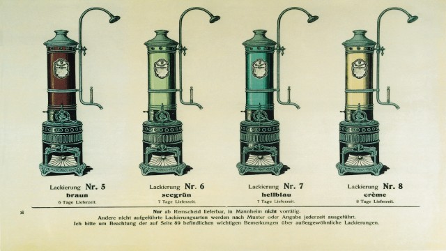 old image of four old style boilers
