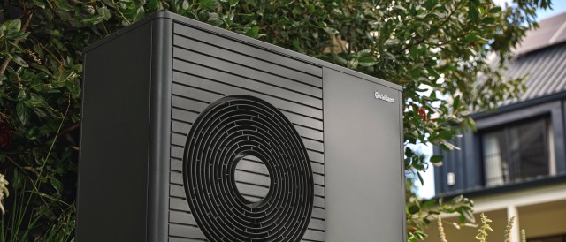 Vaillant aroTHERM plus heat pump unit.