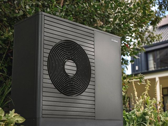 Vaillant aroTHERM plus heat pump unit.