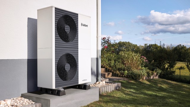 heat pump outside a house