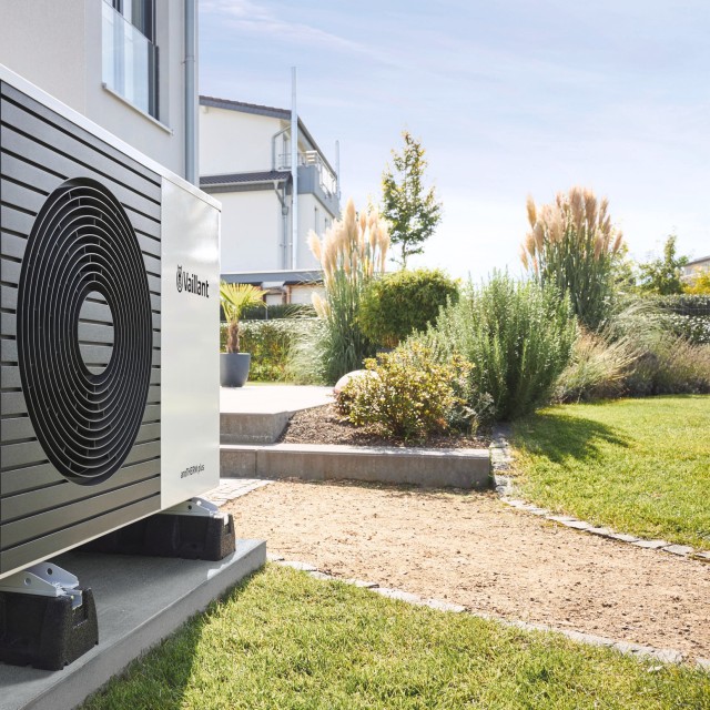 aroTHERM plus heat pump outside a property