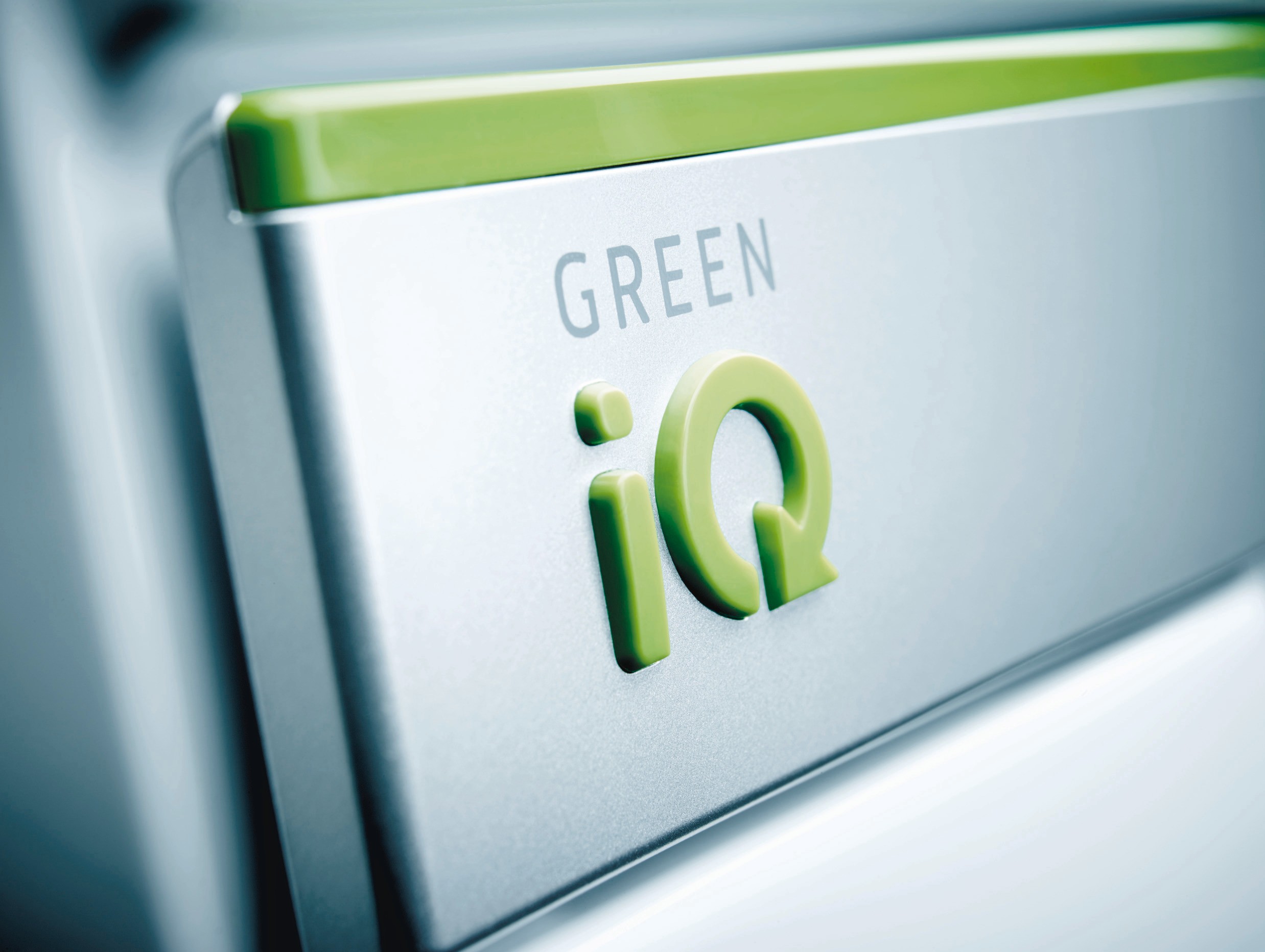 close up of the green iq banner on a boiler